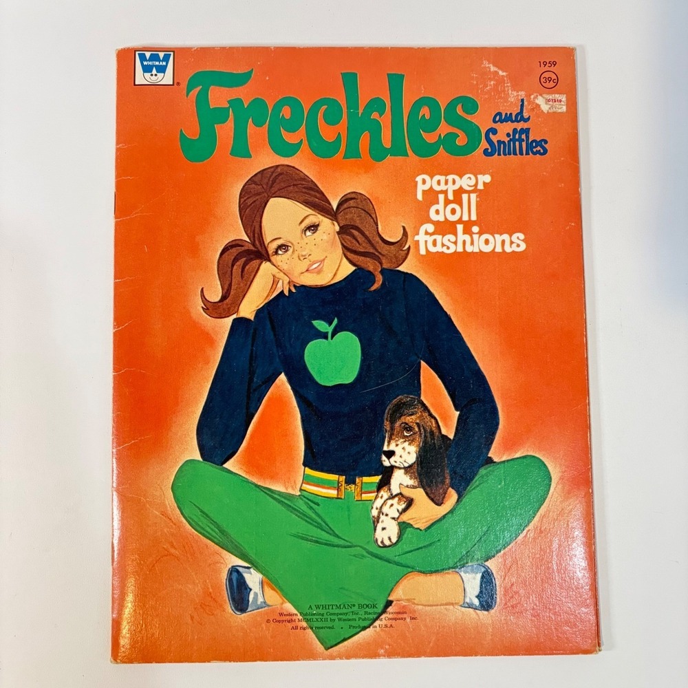 Vintage 1972 Freckles and Sniffles Paper Doll Fashions Book Whitman 1959 Retro